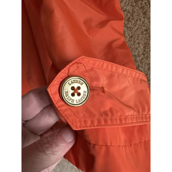 Lauren Ralph Lauren Fidajete Balmacaan Travel Trench Coat Womens Sz XL Orange - Picture 4 of 16
